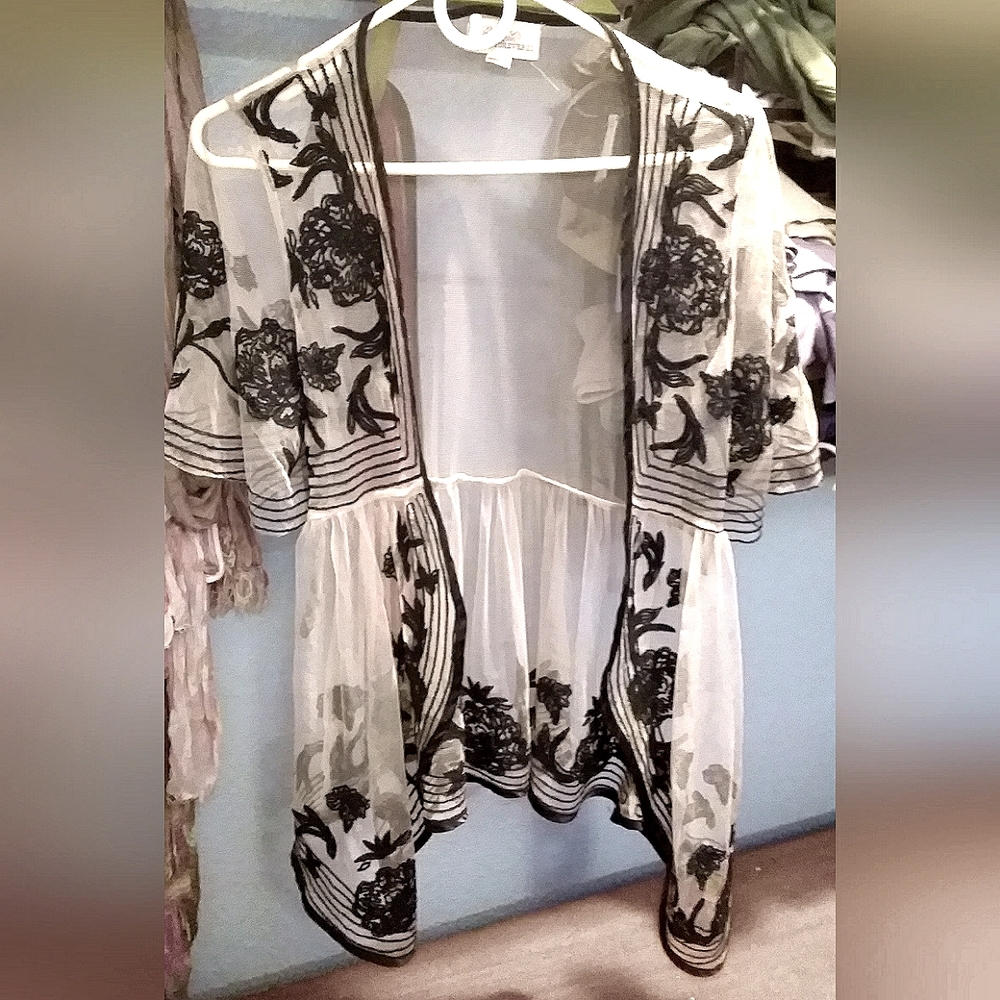 Sheer Floral Kimono Cardigan